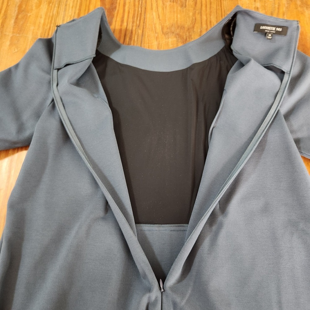 Lafayette 148 New York Blue Peplum Stretch Ponte Knit Dress Sz 16 Career Classic - Picture 7 of 14